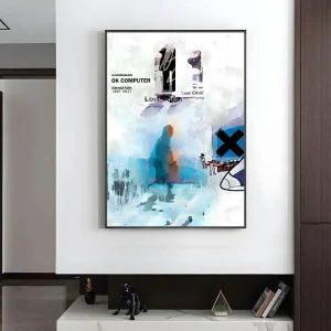 Retro Rap Album Art Poster – Abstract Splash Figure – Premium Wall Print