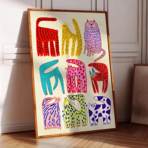 Colorful Cat Grid Poster