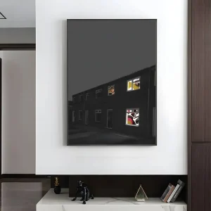 Retro Rap Album Art Poster – Night Street Buildings – Premium Wall Print