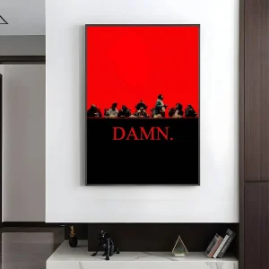 Retro Rap Album Art Poster – Bold Red Cover – Premium Wall Print