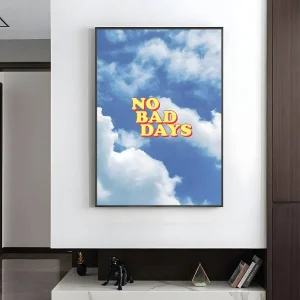 Retro Rap Album Art Poster – No Bad Days Sky Blue – Premium Wall Print