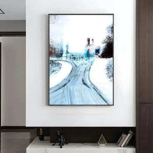 Retro Rap Album Art Poster – Icy Blue Winter Scene – Premium Wall Print