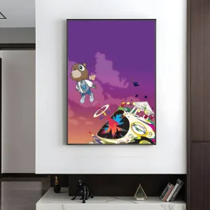 Retro Rap Album Art Poster – Purple Sunset Character – Premium Wall Print