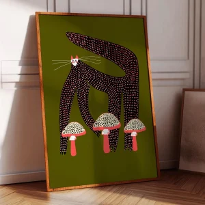 Mushroom Cat Poster