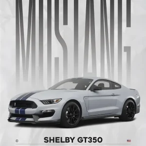 Silver Shelby GT350 Poster